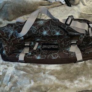 JanSport Brown Floral Duffel Bag